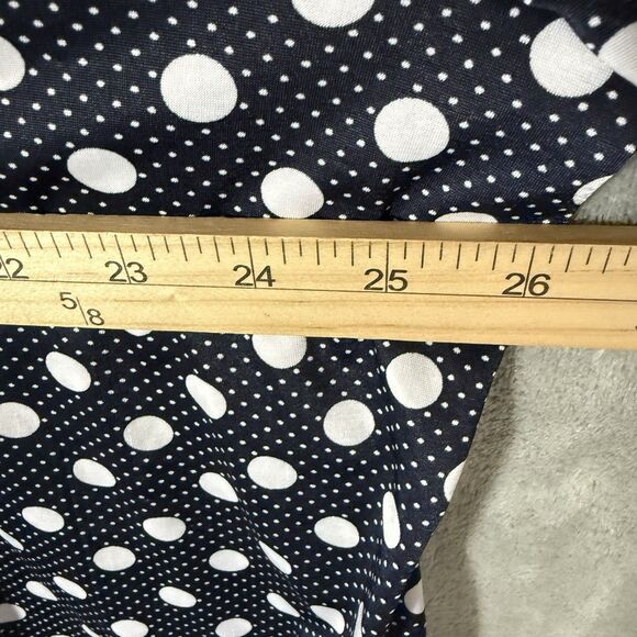 Cocomo Woman Top 3X Flutter Sleeves Blue Polka Dot Popover Wrinkle Free - Picture 6 of 10